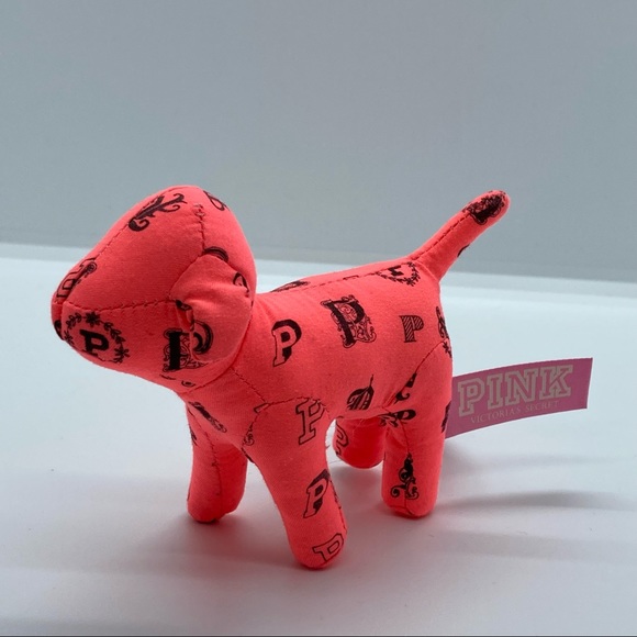 NWT Victoria's Secret PINK Collectable Display Mini Monogram Stuffed Plush Dog - Picture 2 of 8
